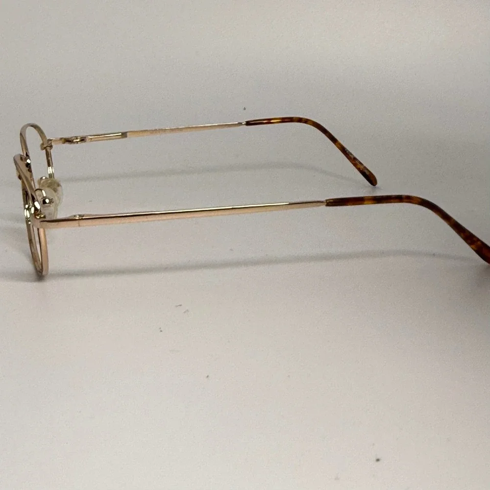Modern Dream Oval Eyeglasses Gold Amber Tortoise 48-18-140 Frame 24340